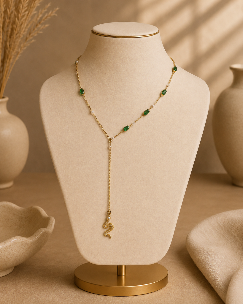 Zahra Snake Lariat Necklace
